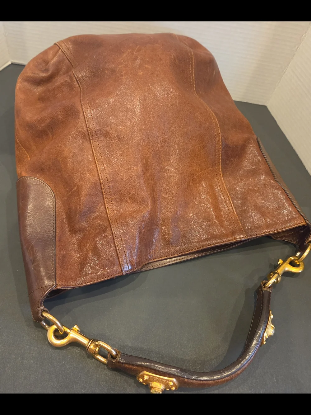 Valentino Brown Leather Hobo Bag
